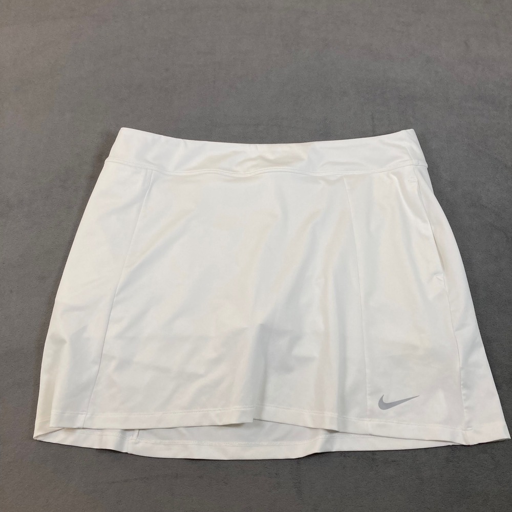 Nike Dri-FIT Women White Tennis Skort XL Activewear Skirt Built-in Shorts